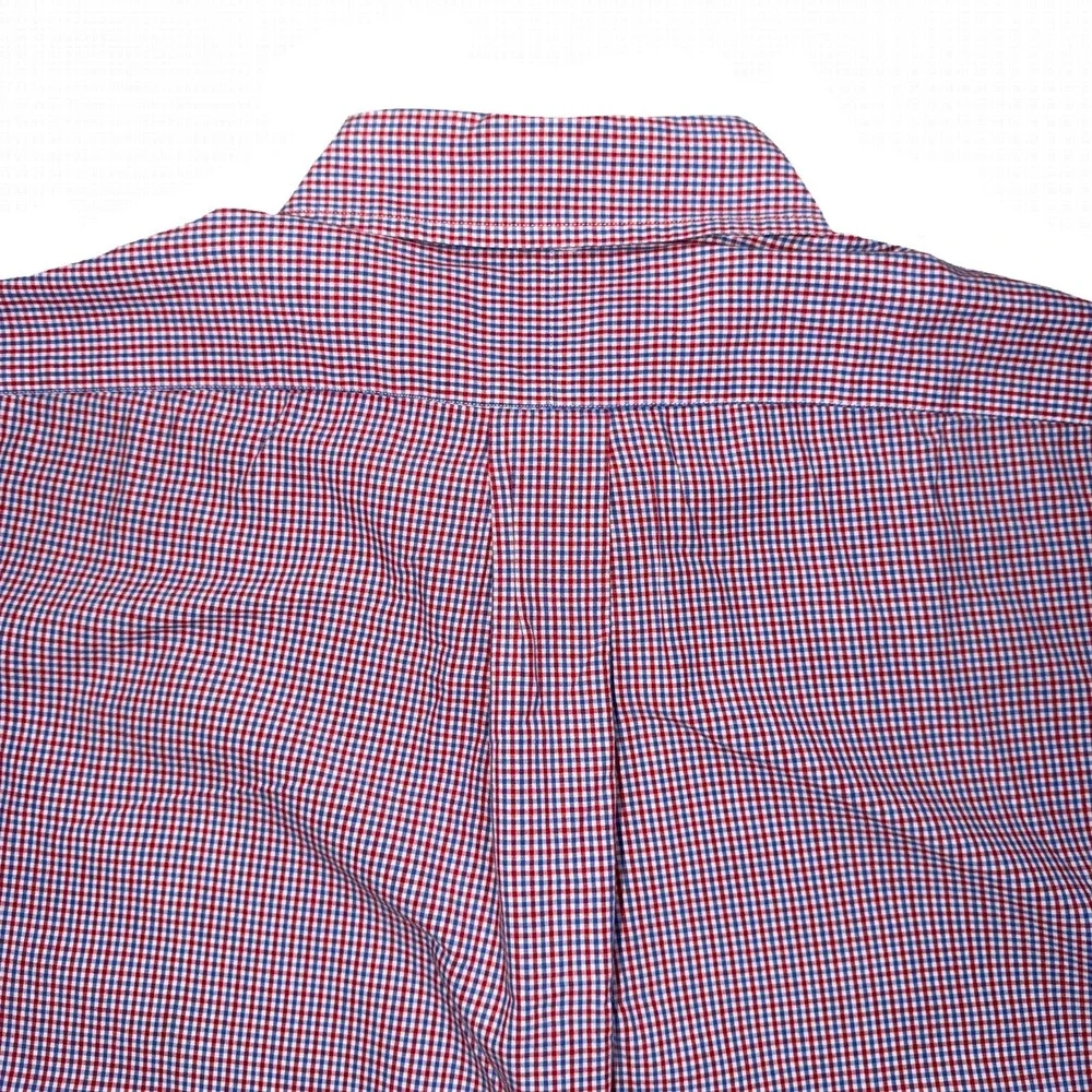 Ralph Lauren Blake Shirt Mens L Red Blue Gingham Check Short Sleeve‎ Button Down